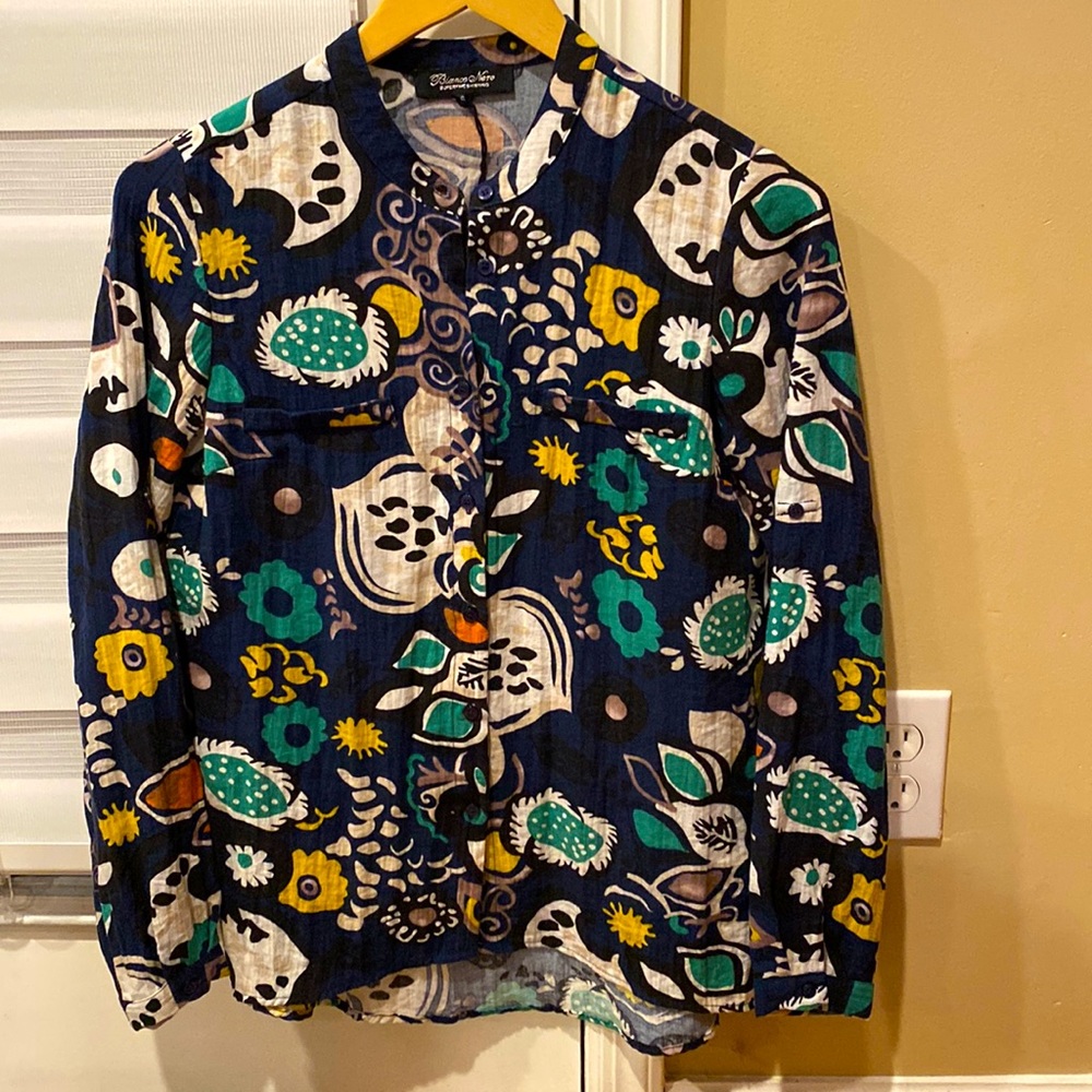 Bianca Nero multi color button down top. Size small
